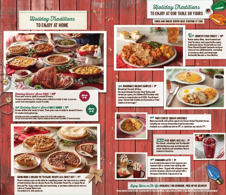 Cracker Barrel Menu Family Meals