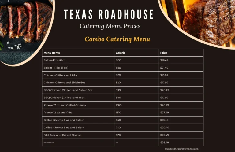 Texas Roadhouse Catering Menu