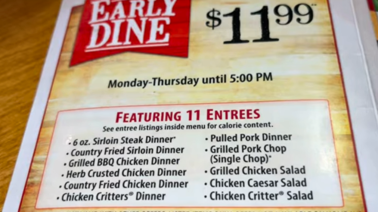 Texas Roadhouse Early Bird Special Menu