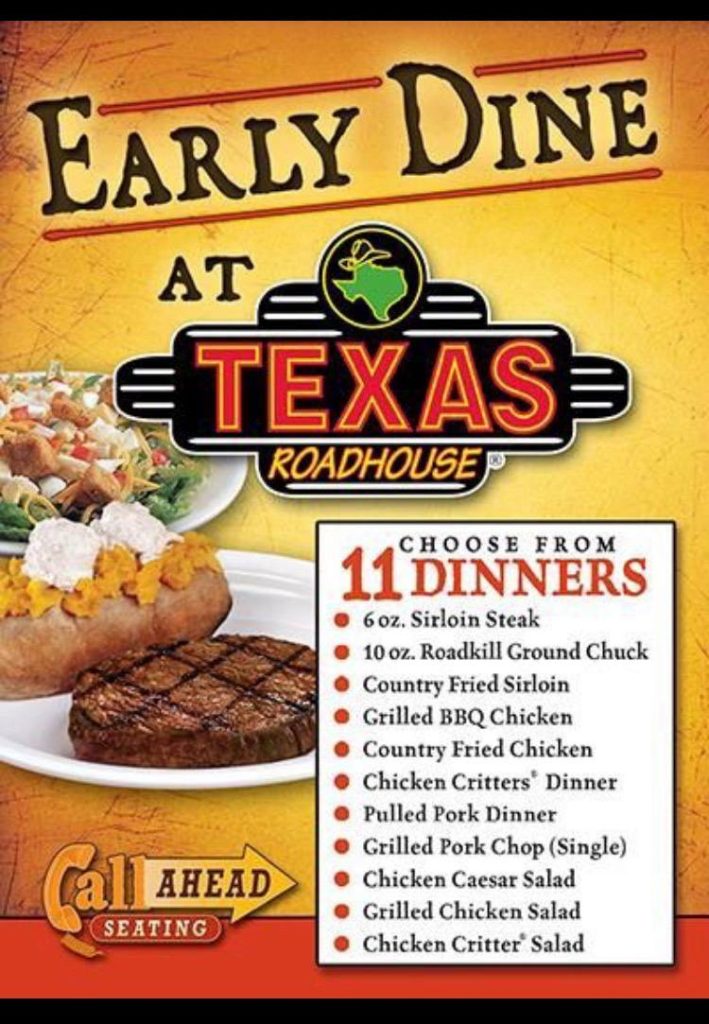 Texas Roadhouse Early Dine Menu