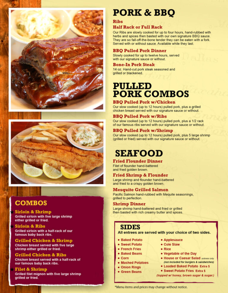 Texas Roadhouse Grill Menu With Prices